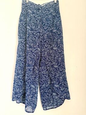 Rodebjer Blue Floral Wide-Leg Skirted Pants